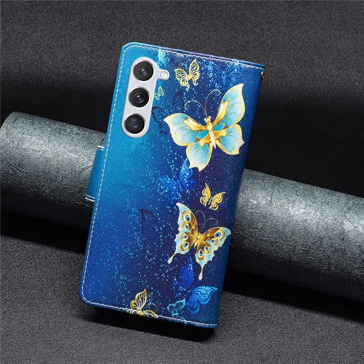 BF03 Leather Cover for Samsung Galaxy S24 Case with Zipper Wallet Stand