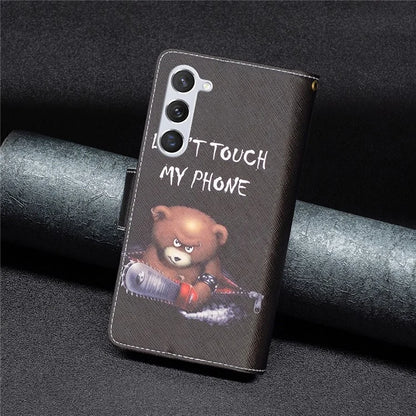 BF03 Leather Cover for Samsung Galaxy S24 Case with Zipper Wallet Stand