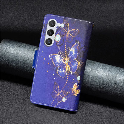 BF03 Leather Cover for Samsung Galaxy S24 Case with Zipper Wallet Stand
