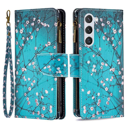 BF03 Leather Cover for Samsung Galaxy S24 Case with Zipper Wallet Stand