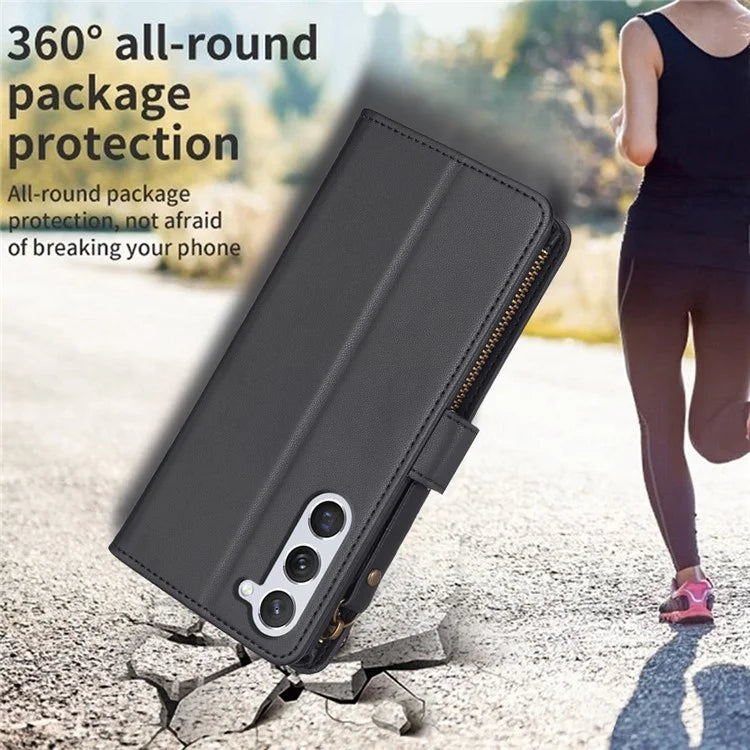 BF Style-19 For Samsung Galaxy S24 Case PU Leather Folding Stand Phone Cover