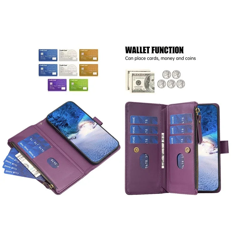 BF Style-19 For Samsung Galaxy S24 Case PU Leather Folding Stand Phone Cover