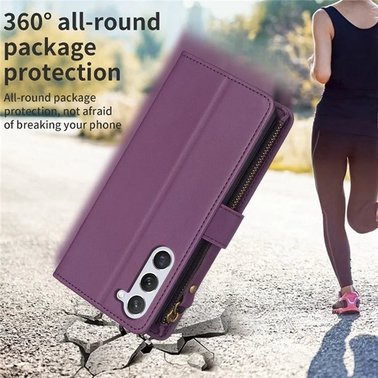 BF Style-19 For Samsung Galaxy S24 Case PU Leather Folding Stand Phone Cover