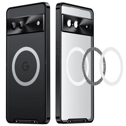 For Google Pixel 8 Case Metal Frame Magnetic Cover Compatible with MagSafe
