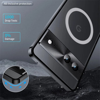 For Google Pixel 8 Case Metal Frame Magnetic Cover Compatible with MagSafe