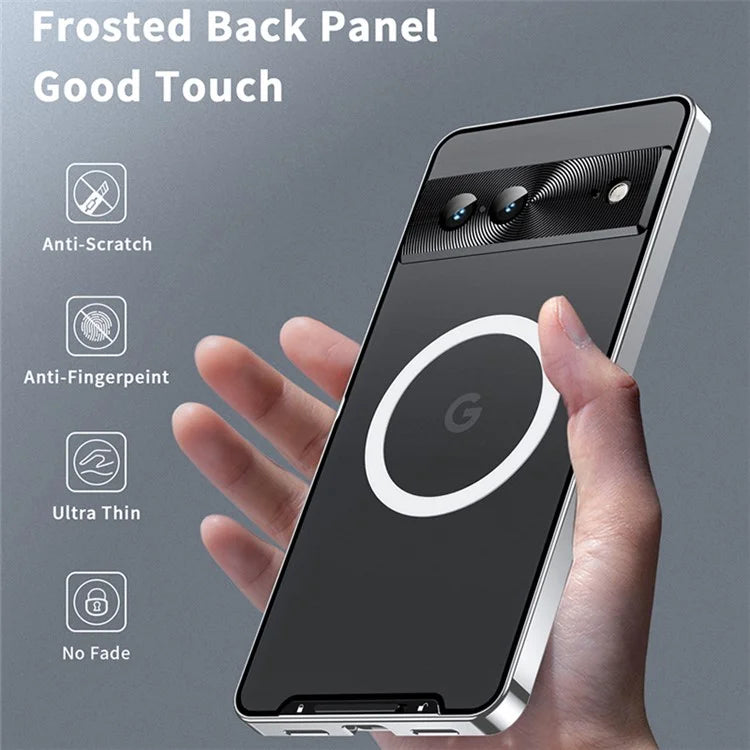 For Google Pixel 8 Case Metal Frame Magnetic Cover Compatible with MagSafe