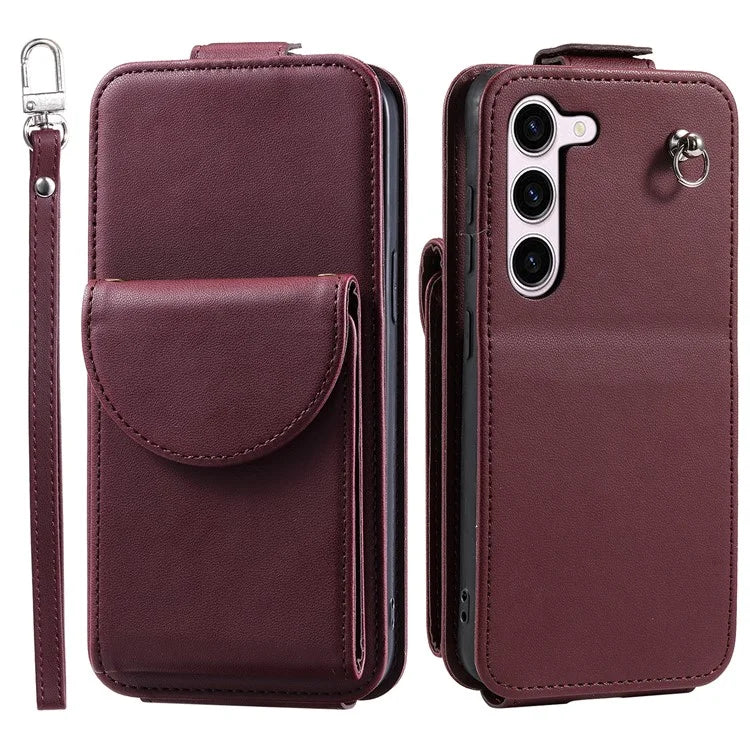 For Samsung Galaxy S23 Case Mobile Phone PU Leather+TPU Vertical Flip Cover