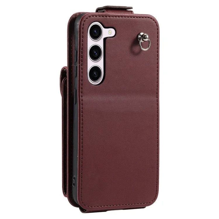 For Samsung Galaxy S23 Case Mobile Phone PU Leather+TPU Vertical Flip Cover