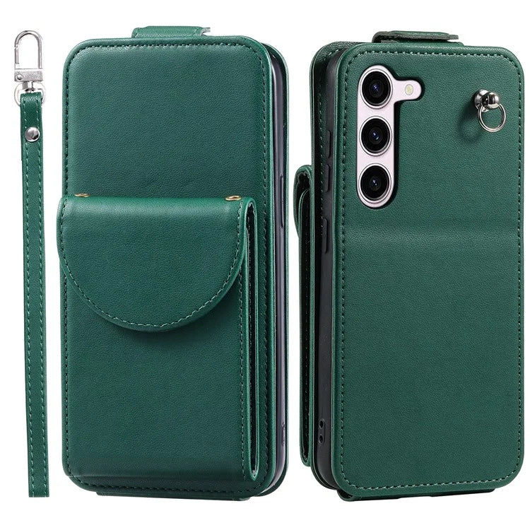 For Samsung Galaxy S23 Case Mobile Phone PU Leather+TPU Vertical Flip Cover