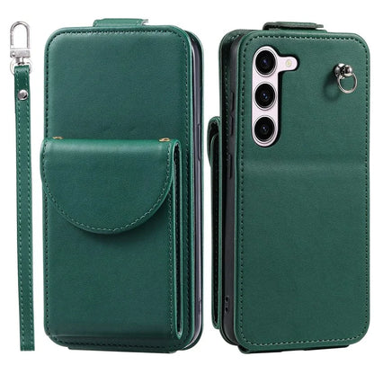 For Samsung Galaxy S23 Case Mobile Phone PU Leather+TPU Vertical Flip Cover