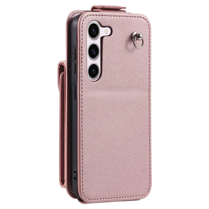 For Samsung Galaxy S23 Case Mobile Phone PU Leather+TPU Vertical Flip Cover