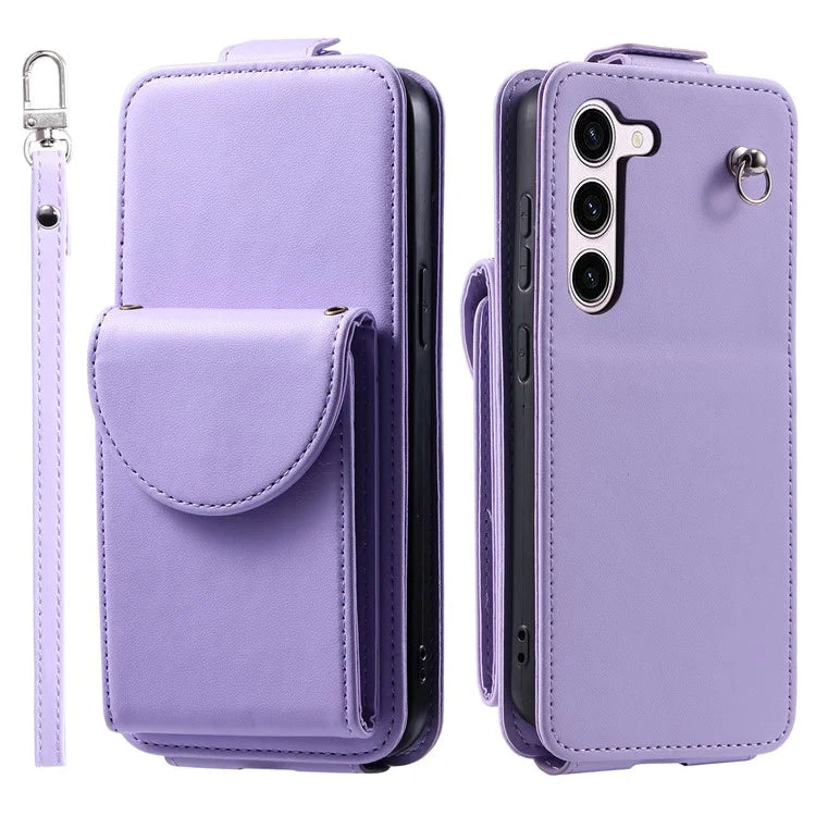 For Samsung Galaxy S23 Case Mobile Phone PU Leather+TPU Vertical Flip Cover