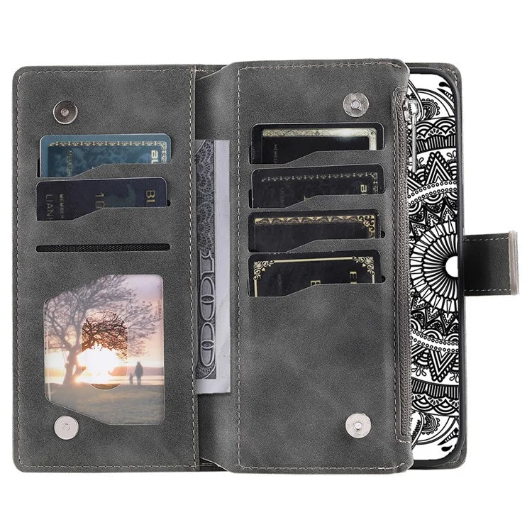 For Google Pixel 8 Case Magnetic PU Leather Wallet Phone Cover with Strap