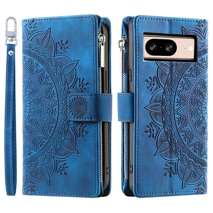 For Google Pixel 8 Case Magnetic PU Leather Wallet Phone Cover with Strap
