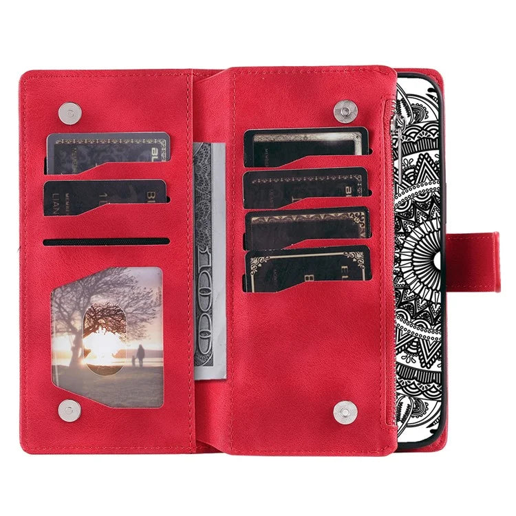 For Google Pixel 8 Case Magnetic PU Leather Wallet Phone Cover with Strap
