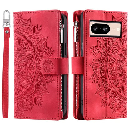 For Google Pixel 8 Case Magnetic PU Leather Wallet Phone Cover with Strap