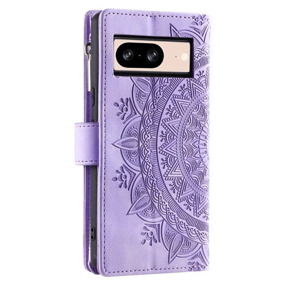 For Google Pixel 8 Case Magnetic PU Leather Wallet Phone Cover with Strap