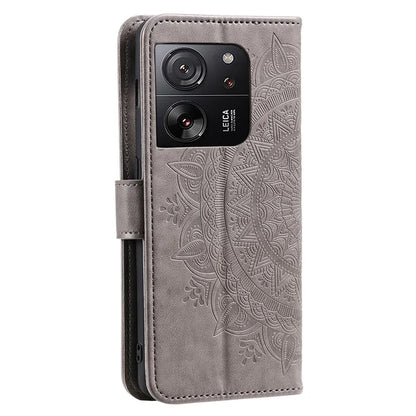 For Xiaomi 13T Pro / 13T / Redmi K60 Ultra Case Mandala Flower Imprinted Leather Cover with Strap