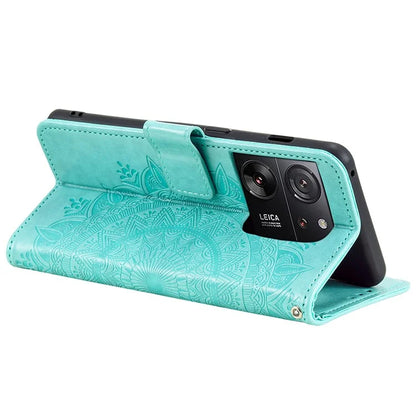 For Xiaomi 13T Pro / 13T / Redmi K60 Ultra Case Mandala Flower Imprinted Leather Cover with Strap
