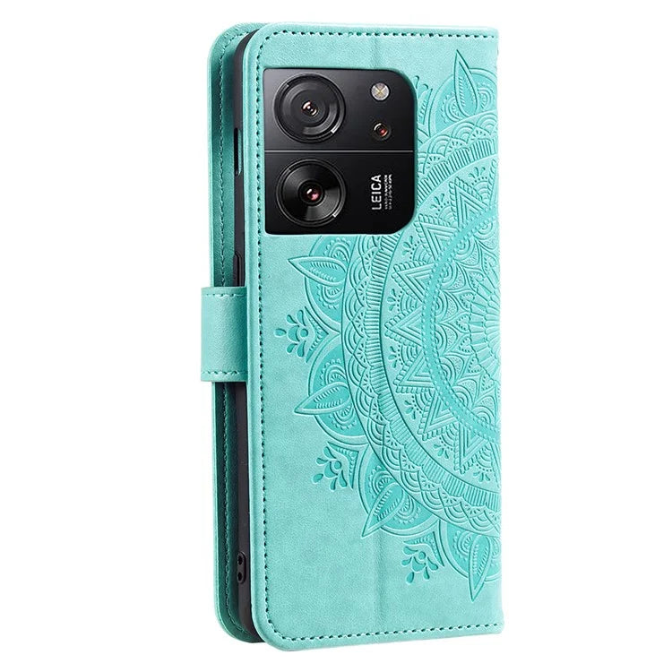 For Xiaomi 13T Pro / 13T / Redmi K60 Ultra Case Mandala Flower Imprinted Leather Cover with Strap