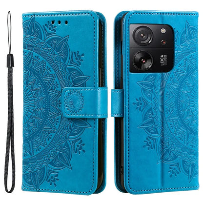 For Xiaomi 13T Pro / 13T / Redmi K60 Ultra Case Mandala Flower Imprinted Leather Cover with Strap