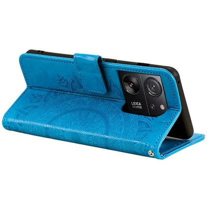 For Xiaomi 13T Pro / 13T / Redmi K60 Ultra Case Mandala Flower Imprinted Leather Cover with Strap