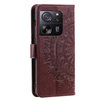 For Xiaomi 13T Pro / 13T / Redmi K60 Ultra Case Mandala Flower Imprinted Leather Cover with Strap