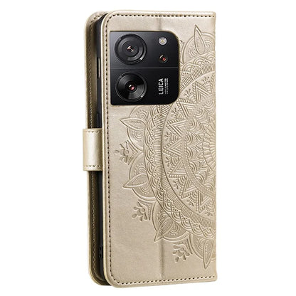 For Xiaomi 13T Pro / 13T / Redmi K60 Ultra Case Mandala Flower Imprinted Leather Cover with Strap