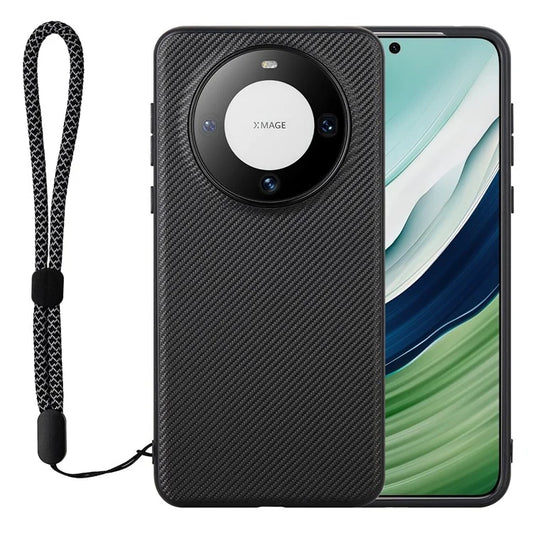 VILI TC Series for Huawei Mate 60 Case PU Leather Coated TPU Phone Cover with Strap