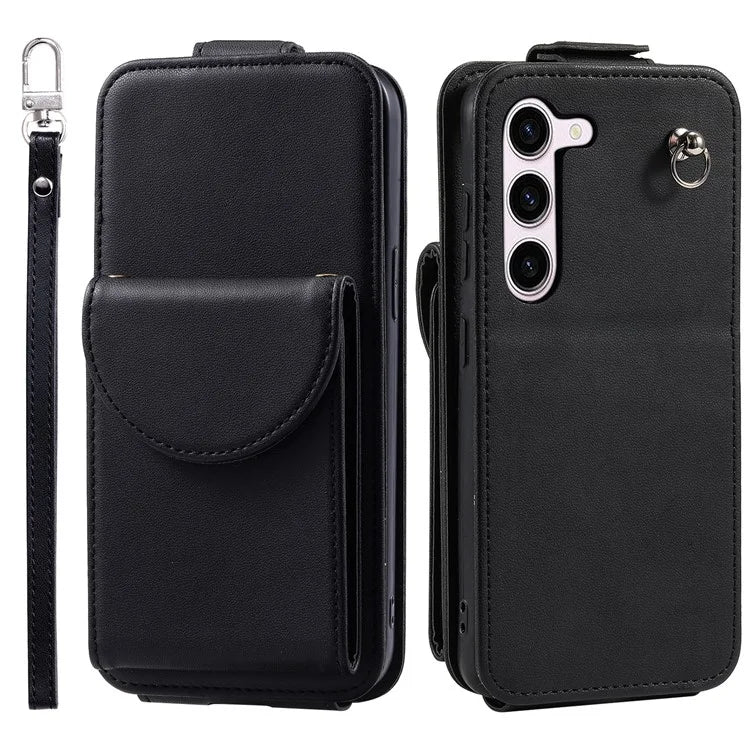 For Samsung Galaxy S23+ Case Vertical Flip Shell PU Leather+TPU Phone Cover