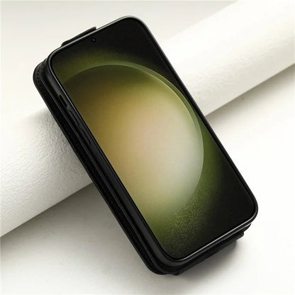 For Samsung Galaxy S23 Ultra Case Leather+TPU Stand Cover Vertical Flip Phone Shell