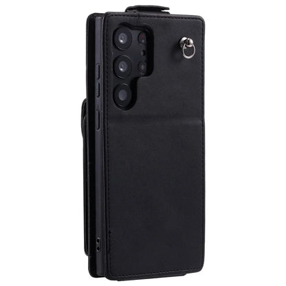 For Samsung Galaxy S23 Ultra Case Leather+TPU Stand Cover Vertical Flip Phone Shell