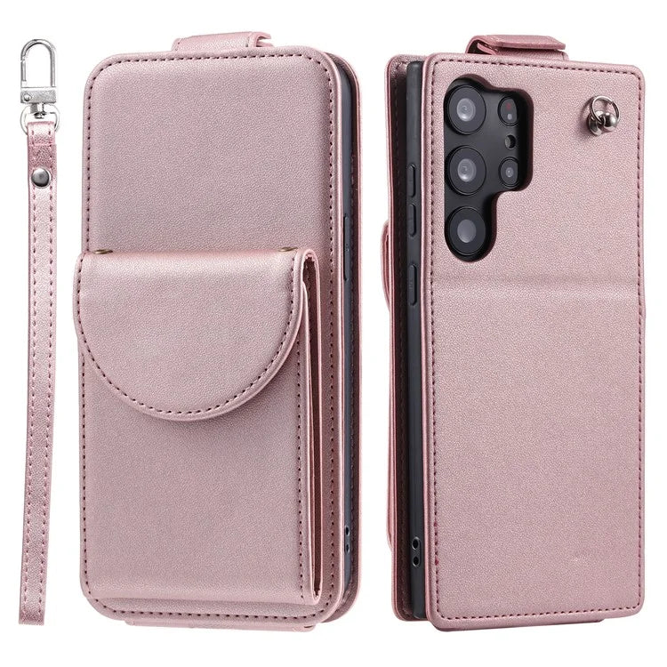 For Samsung Galaxy S23 Ultra Case Leather+TPU Stand Cover Vertical Flip Phone Shell