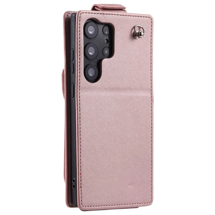 For Samsung Galaxy S23 Ultra Case Leather+TPU Stand Cover Vertical Flip Phone Shell