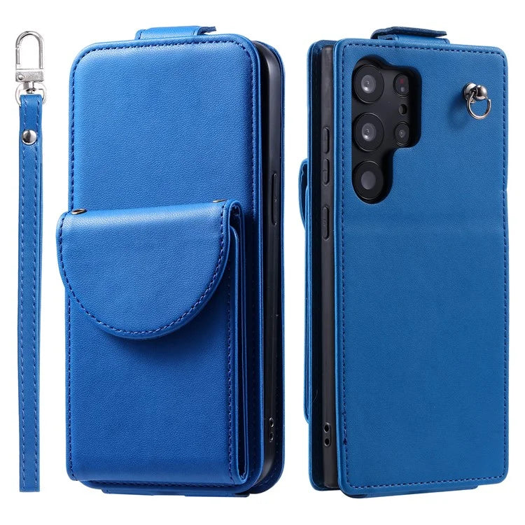For Samsung Galaxy S23 Ultra Case Leather+TPU Stand Cover Vertical Flip Phone Shell