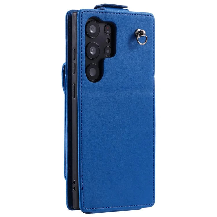 For Samsung Galaxy S23 Ultra Case Leather+TPU Stand Cover Vertical Flip Phone Shell