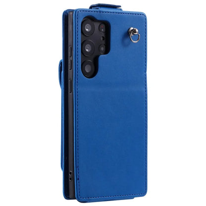 For Samsung Galaxy S23 Ultra Case Leather+TPU Stand Cover Vertical Flip Phone Shell