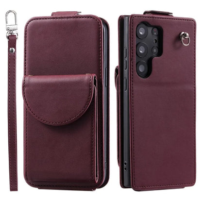 For Samsung Galaxy S23 Ultra Case Leather+TPU Stand Cover Vertical Flip Phone Shell
