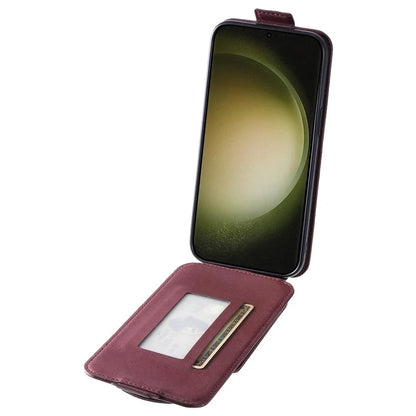 For Samsung Galaxy S23 Ultra Case Leather+TPU Stand Cover Vertical Flip Phone Shell