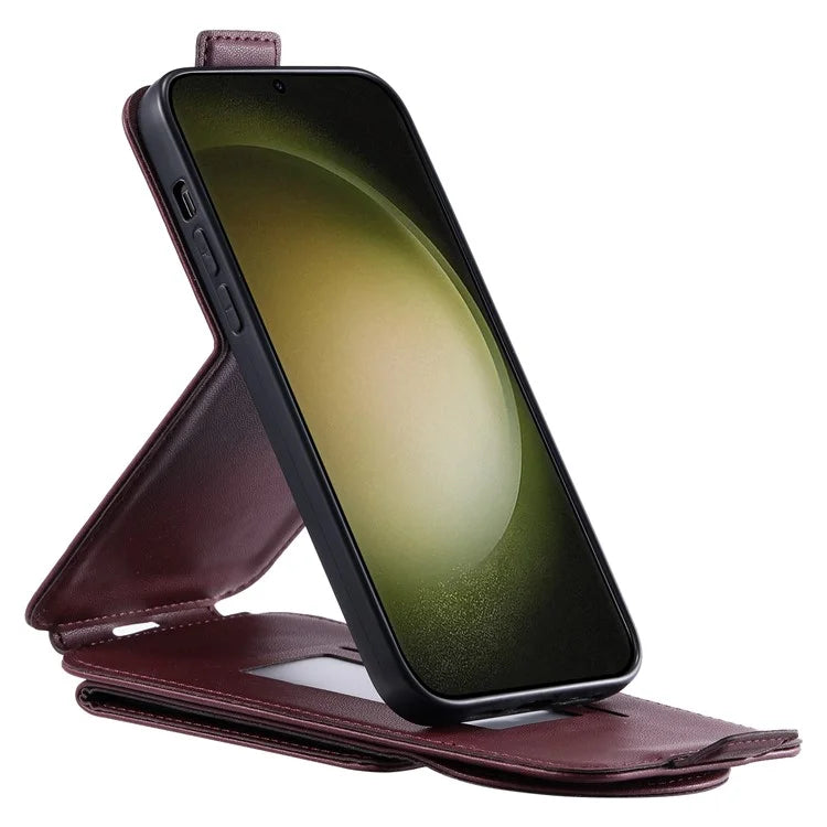 For Samsung Galaxy S23 Ultra Case Leather+TPU Stand Cover Vertical Flip Phone Shell