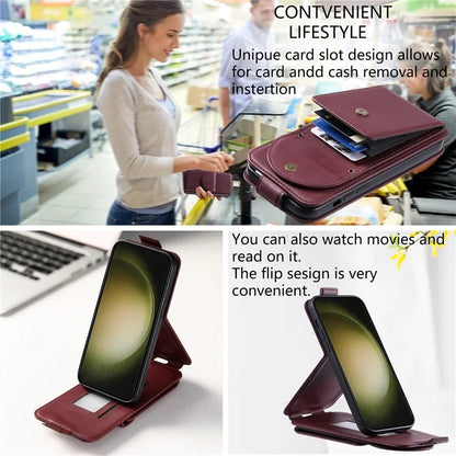 For Samsung Galaxy S23 Ultra Case Leather+TPU Stand Cover Vertical Flip Phone Shell