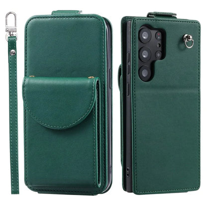 For Samsung Galaxy S23 Ultra Case Leather+TPU Stand Cover Vertical Flip Phone Shell