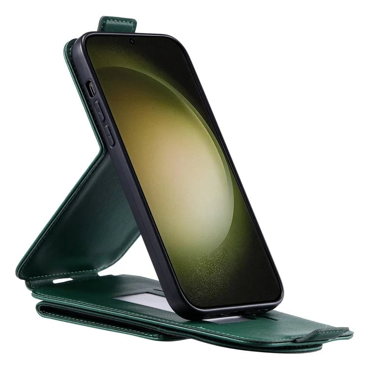 For Samsung Galaxy S23 Ultra Case Leather+TPU Stand Cover Vertical Flip Phone Shell