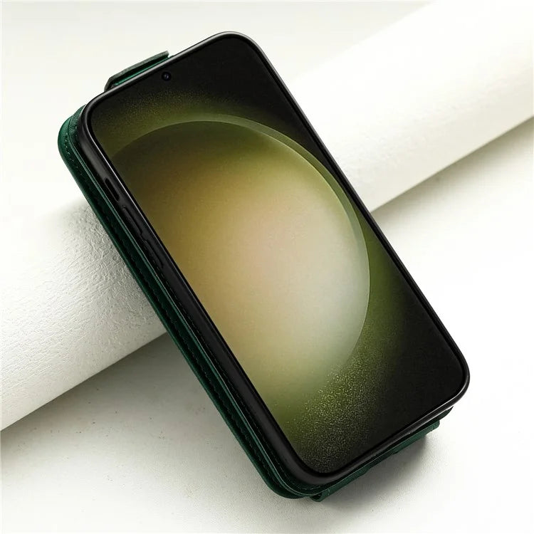 For Samsung Galaxy S23 Ultra Case Leather+TPU Stand Cover Vertical Flip Phone Shell