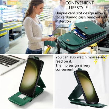 For Samsung Galaxy S23 Ultra Case Leather+TPU Stand Cover Vertical Flip Phone Shell