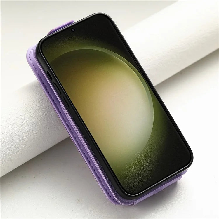 For Samsung Galaxy S23 Ultra Case Leather+TPU Stand Cover Vertical Flip Phone Shell