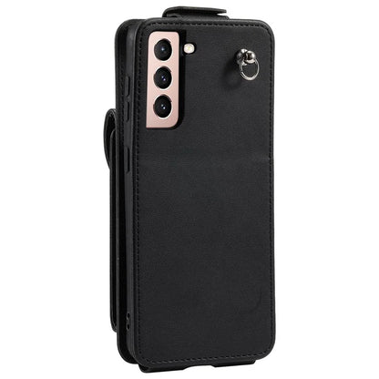 For Samsung Galaxy S22 5G Case Vertical Flip Stand Cover Anti-scratch Leather+TPU Shell