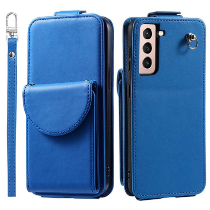 For Samsung Galaxy S22 5G Case Vertical Flip Stand Cover Anti-scratch Leather+TPU Shell
