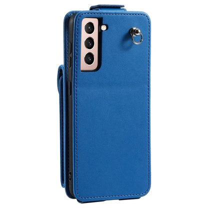 For Samsung Galaxy S22 5G Case Vertical Flip Stand Cover Anti-scratch Leather+TPU Shell