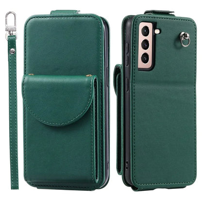 For Samsung Galaxy S22 5G Case Vertical Flip Stand Cover Anti-scratch Leather+TPU Shell